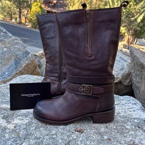 Vintage Foundry Co. Brown Leather Buckle Boots